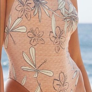 Roxy New Sz Large One piece floral and moss pink.